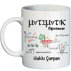 Matematik Öğretmenine Hediye İsimli Kupa Bardak - Öğretmenler Günü Hediyesi