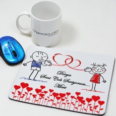 Sevgililer Günü Hediyesi - İsme Özel Mesajlı Kalpli Mousepad