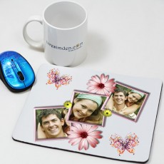 Çiçekli Kolaj Mousepad - Sevgiliye Hediye