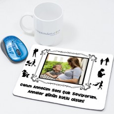 Anneye Hediye Fotoğraflı Mousepad