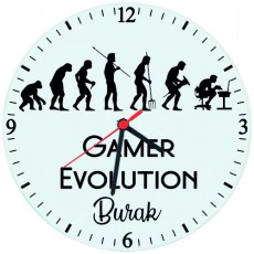 Gamer Evolution Oyuncuya Hediye İsimli Duvar Saati